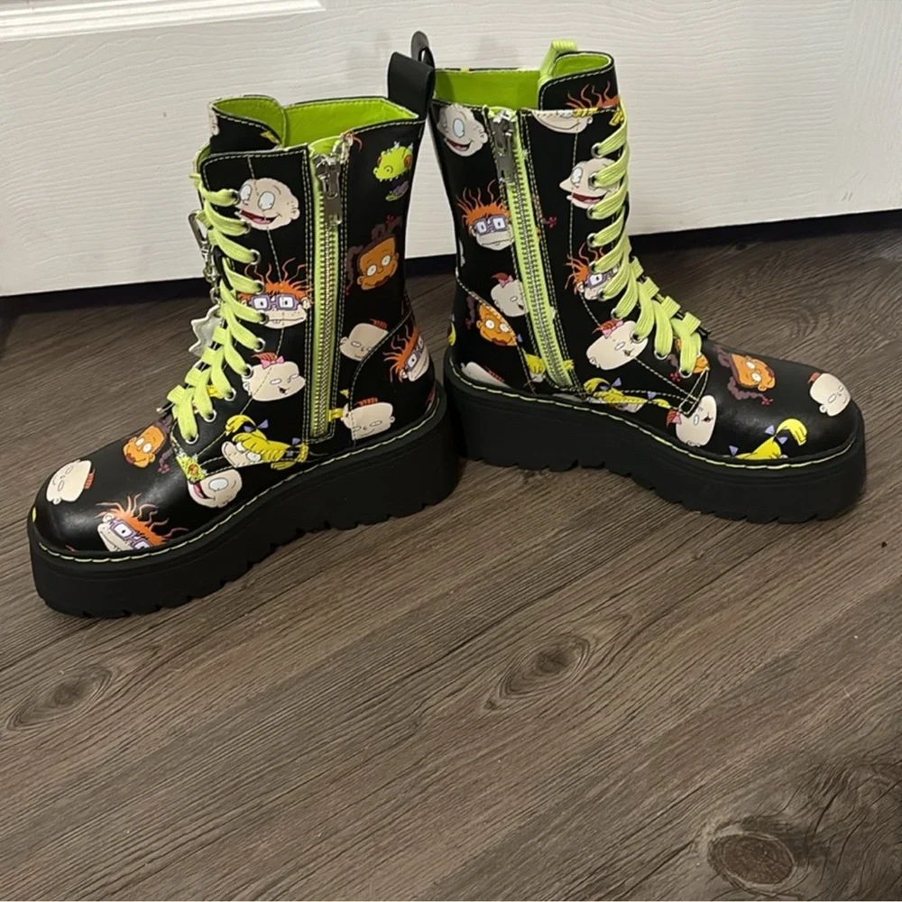 Dolls Kill x Rugrats | NWOB All Growed Up Combat Boots - Picture 3 of 7